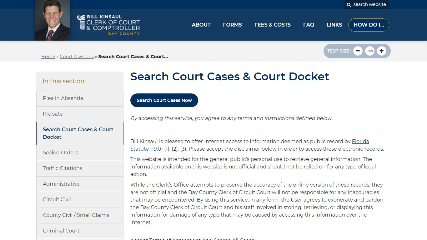 Search Court Cases & Court Docket - Bay County Clerk of Court