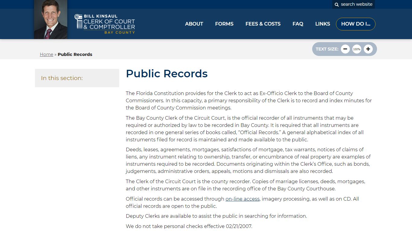 Public Records - Bay County Clerk of Court