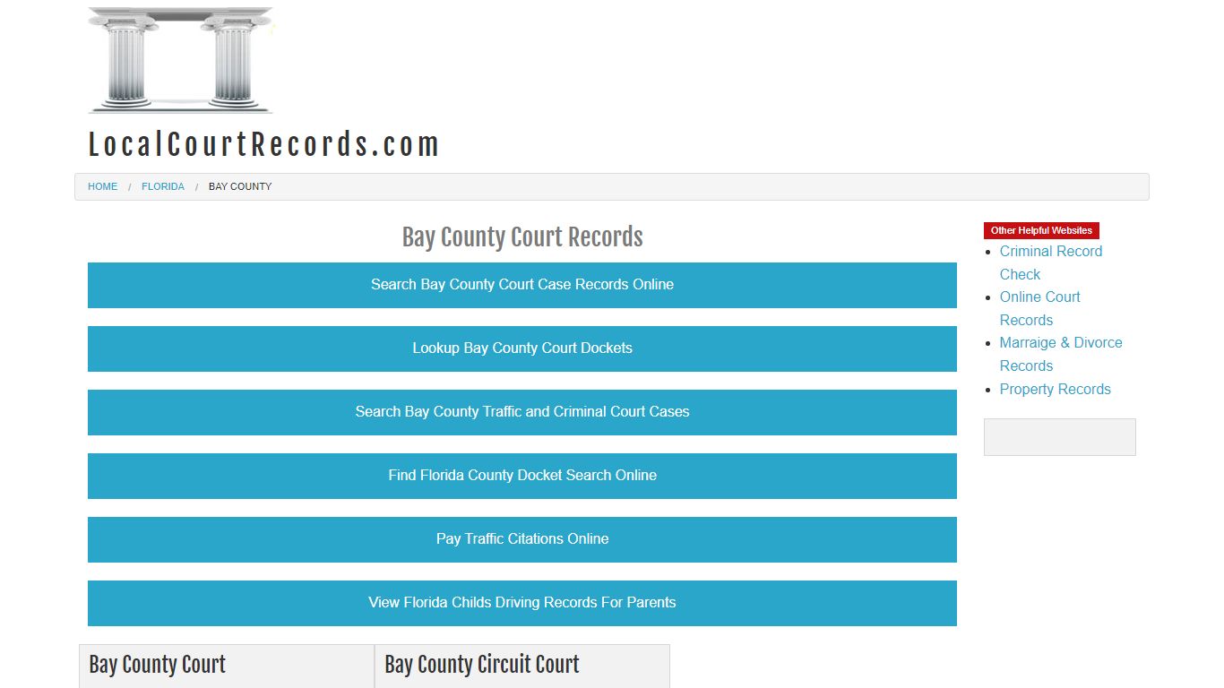 Bay County Court Records - Florida